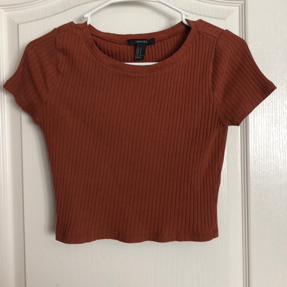 Rustic Orange corduroyed crop top